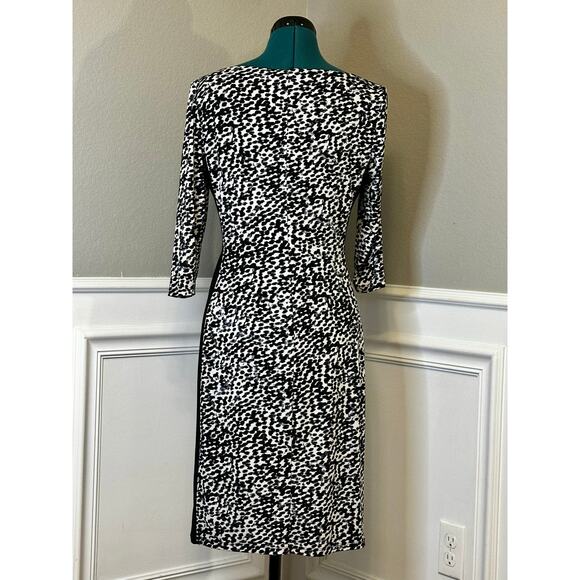 Lauren Ralph Lauren Black White Sheath Dress | Women S | Colorblock Midi - Picture 4 of 9